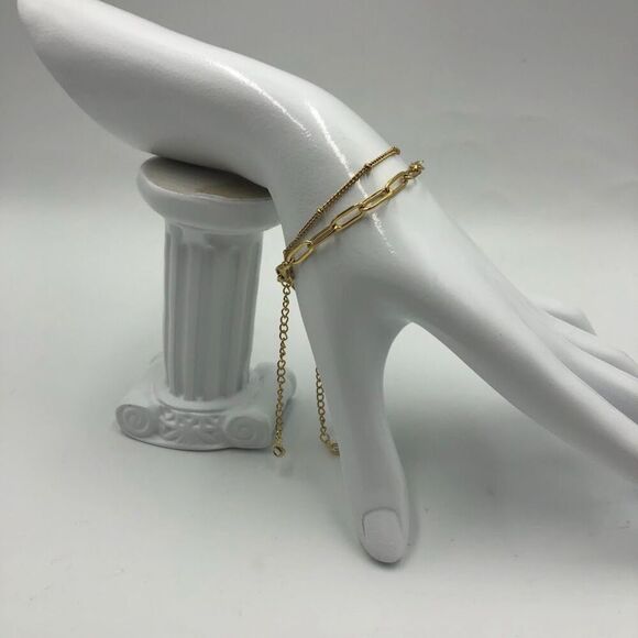 18K Gold Plated Stainless Steel Multi Strand Cross Bracelet Women's Spiritual - Picture 6 of 9